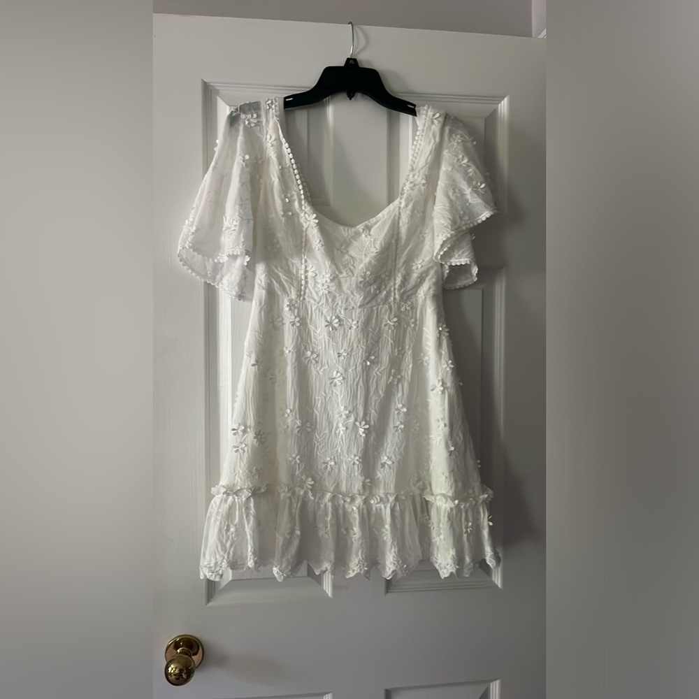Showpo White Embroidered Dress